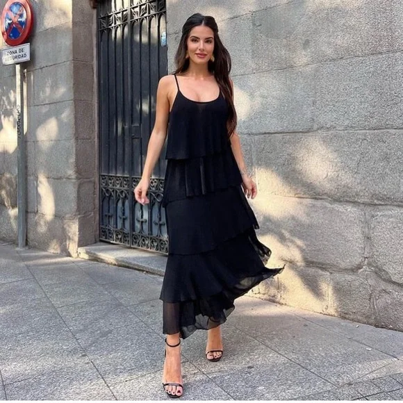 Black Dress Long Knit Dress Zara Zara Black Stretchy Knitted Midi Dress  Review